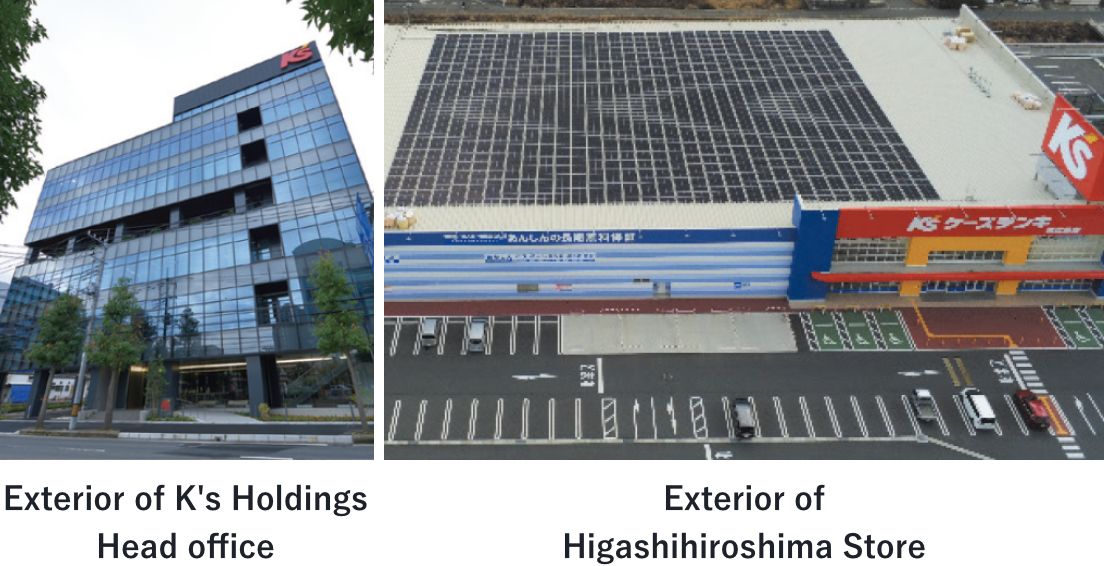 Exterior of K's Holdings Head office, Exterior of Higashihiroshima Store