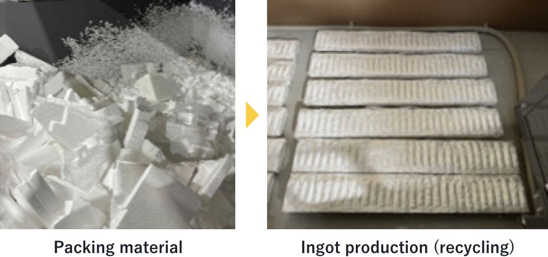 Packing material, Ingot production (recycling)